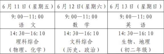 德陽2021年中考日期